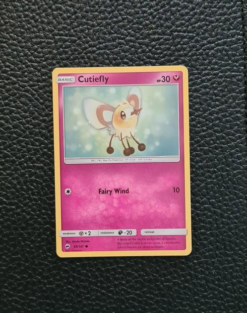 Cutiefly 95/147 Sun & Moon Pokémon kaart, Hobby en Vrije tijd, Verzamelkaartspellen | Pokémon, Zo goed als nieuw, Losse kaart