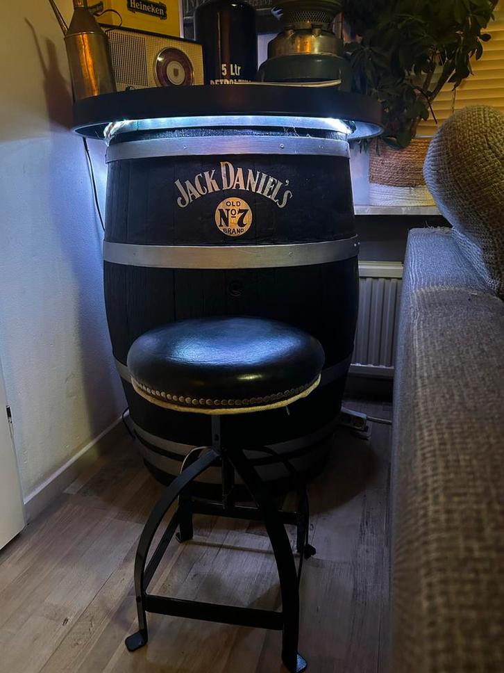 Jack Daniels Sta Tafel met Verlichting - Mancave Must-Have!, Huis en Inrichting, Barren, Gebruikt, Ophalen