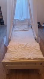 Kritter Wit kinderbed(ikea) met hemel/klamboe, Ophalen, 70 tot 85 cm, 140 tot 160 cm, Zo goed als nieuw