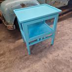 Super mooi blauw  theekastje., Ophalen, Zo goed als nieuw, Hout, 70 cm of meer