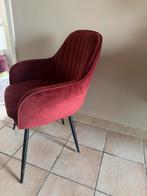 Rode Stoffen Stoel met Metalen Poten, Huis en Inrichting, Stoelen, Ophalen, Zo goed als nieuw, Rood, Eén