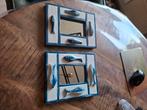 2 kleine spiegeltjes, Huis en Inrichting, Woonaccessoires | Spiegels, Ophalen, Minder dan 50 cm, Gebruikt, Rond