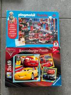 2x puzzel playmobil brandweer en cars 2-5 jaar, Ophalen of Verzenden, 10 tot 50 stukjes, Gebruikt, 2 tot 4 jaar