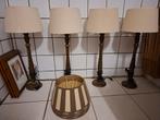 Vier nette schemerlampen met vier extra lampenkappen, Ophalen, Gebruikt, Hout, Minder dan 50 cm