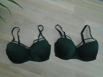 2x Marlies Dekkers donkergroene space odyssey padded bh 80F beschikbaar voor biedingen