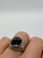 Z620 Prachtige zilveren ring met onyx maat 17,5, Sieraden, Tassen en Uiterlijk, Antieke sieraden, Ophalen of Verzenden, Zilver