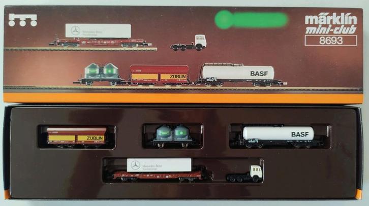 MÄRKLIN Z 8693 5-delige goederenwagenset, nieuw in ovp, Hobby en Vrije tijd, Modeltreinen | Overige schalen, Zo goed als nieuw