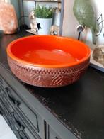 Vintage schaal snackschaal Emsa oranje bruin, Kunststof, Gebruikt, Schaal, Rond