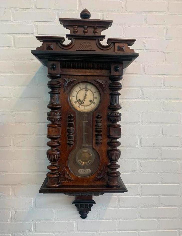 Klok mooie franse antieke biedermeier regulateur klok, Antiek en Kunst, Antiek | Klokken, Ophalen of Verzenden