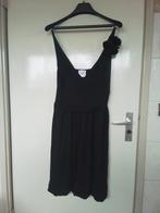 122 Zwarte jurk van  juffrouw Jansen Amsterdam maat L, Ophalen of Verzenden, Zo goed als nieuw, Zwart, Onder de knie
