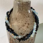 Ketting met 3 strengen edelsteen kralen, Blauw, Nieuw, Ophalen of Verzenden, Steen of Mineraal
