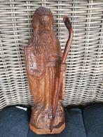 MozesHouten beeld van een man met staf en boek, Antiek en Kunst, Ophalen of Verzenden