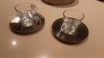Nespresso glazen kopjes met metalen schoteltjes, Ophalen of Verzenden, Zo goed als nieuw