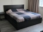 Malm ikea bed 160x200 cm, Huis en Inrichting, Slaapkamer | Bedden, Ophalen, Zwart, Tweepersoons, 200 cm