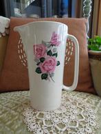 Brocante Hoge Kan met Roze Rozen Boch? ** Mimosa **, Antiek en Kunst, Antiek | Servies los, Ophalen of Verzenden