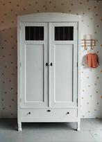 Vintage kledingkast / geslepen glas / massief hout /hang-leg, 50 tot 70 cm, 105 cm of meer, Ophalen of Verzenden, 100 cm of meer