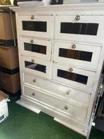 Vintage Houten Vitrinekast met Glazen Deuren - Antiek Stijl, Antiek en Kunst, Antiek | Meubels | Kasten, Ophalen of Verzenden