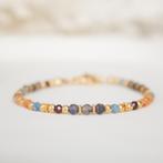 Armband met ioliet, kyaniet, zonnesteen & granaat, Nieuw, Ophalen of Verzenden, Overige kleuren, Met edelsteen