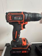 Black+ Decker BDCDC18 Boormachine + 2x Accu + Oplader, Ophalen, Zo goed als nieuw, Boormachine