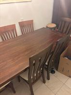 Houten Eettafel met 6 Stoelen, Ophalen, Gebruikt, 100 tot 150 cm, Eikenhout