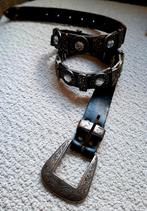 Super stoere Ibiza country Bohemian leren riem mt 90, Ophalen of Verzenden, Zwart