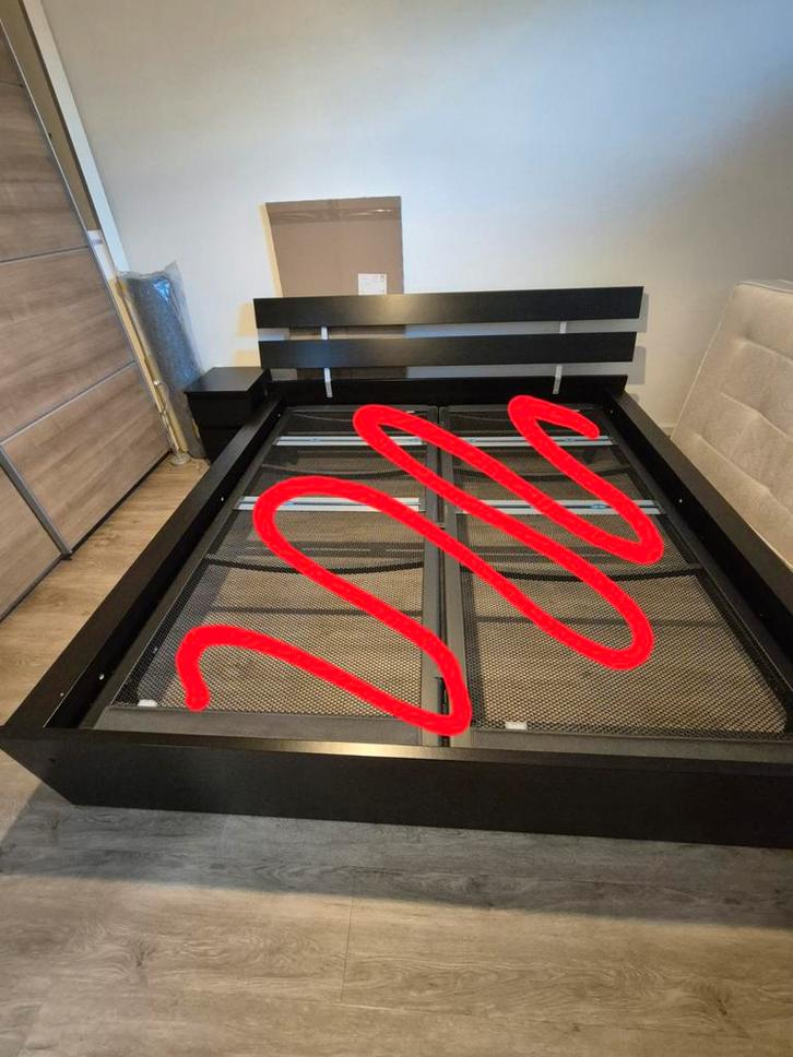 Ikea Hopen Bedframe (Zonder Lattenbodem/Matras), Huis en Inrichting, Slaapkamer | Bedden, Gebruikt, Tweepersoons, 160 cm, 200 cm