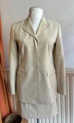 Vintage 90s mantelpak, Kostuum of Pak, Beige, Ophalen of Verzenden, Maat 36 (S)