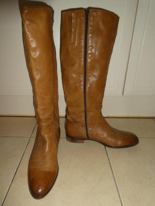 Scapa hoge laarzen maat 41 echt camelkleurig leer ZGAN, Kleding | Dames, Schoenen, Zo goed als nieuw, Hoge laarzen, Bruin, Verzenden