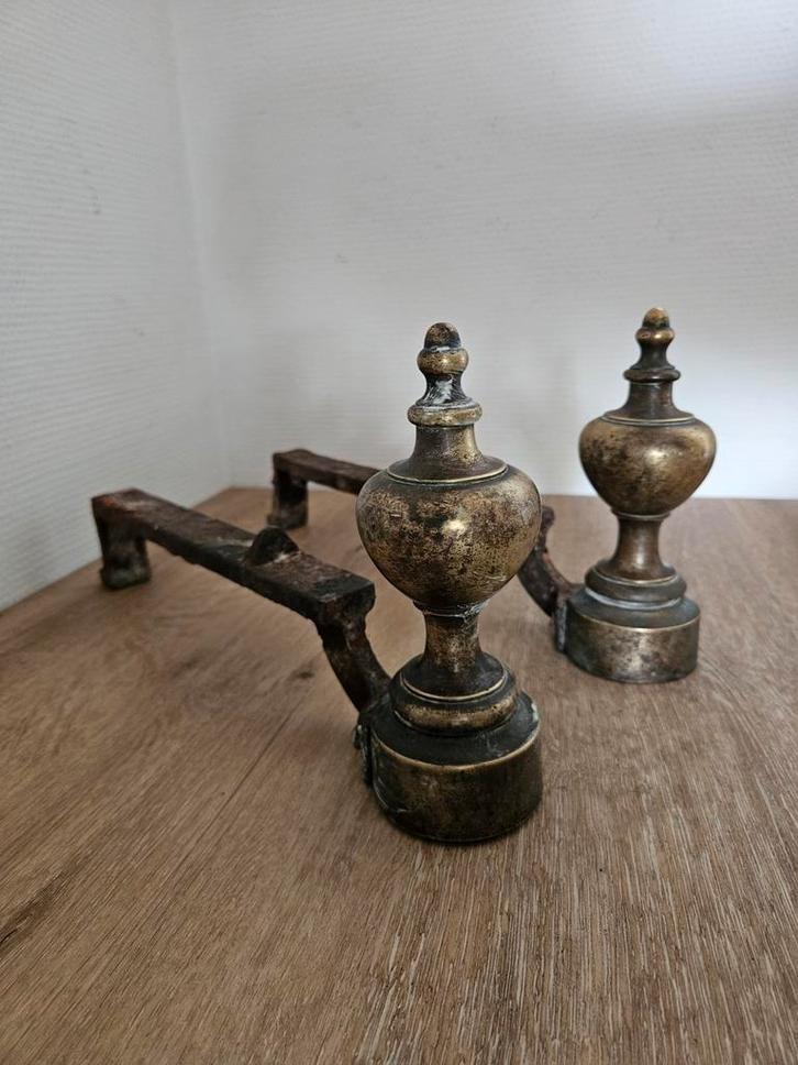 Antieke haardbokken voor openhaard, Antiek en Kunst, Antiek | Koper en Brons, Ophalen of Verzenden