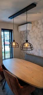 Industriële dubbele hanglamp incl LED lichtbronnen, Huis en Inrichting, Lampen | Hanglampen, Ophalen, Zo goed als nieuw, Industrieel