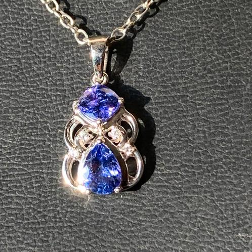 Tanzaniet hanger engel geluk beschermt intuïtie eyecatcher, Sieraden, Tassen en Uiterlijk, Kettingen, Nieuw, Zilver, Blauw, Met edelsteen