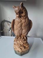 Vintage Houten Uil Beeld, Antiek en Kunst, Kunst | Beelden en Houtsnijwerken, Ophalen