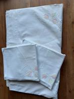 Lakens wit 2 persoons 3 x borduursel en slopen, Gebruikt, Wit, Overige typen, Tweepersoons