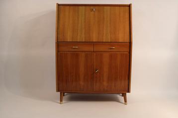 Stijlvolle mid-century vintage secretaire uit de jaren 60. beschikbaar voor biedingen