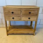 Sidetable - 80 x 40 cm - 4 lades - massief teak – TTM Wonen, Huis en Inrichting, Tafels | Sidetables, TTM Wonen, 50 tot 100 cm