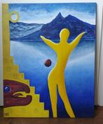 2 schilderijen impressie van Mexico 70x80 cm, Antiek en Kunst, Kunst | Schilderijen | Klassiek, Ophalen