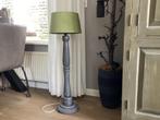 Schemerlamp,stoer,landelijk,sober olijfgroene velours kap, Ophalen, Gebruikt, 75 cm of meer
