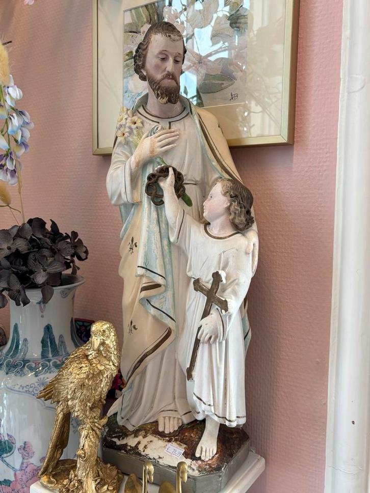 Groot Sint Jozef beeld met kind, Antiek en Kunst, Antiek | Religie, Ophalen
