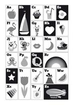 Poster ABC alfabet kinderkamer babykamer kind zwart-wit A3, Rechthoekig Staand, Verzenden, Nieuw, A1 t/m A3