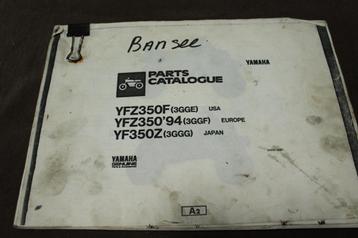 Yamaha YFZ350 F Z 1994 Bansee quad parts catalogue beschikbaar voor biedingen