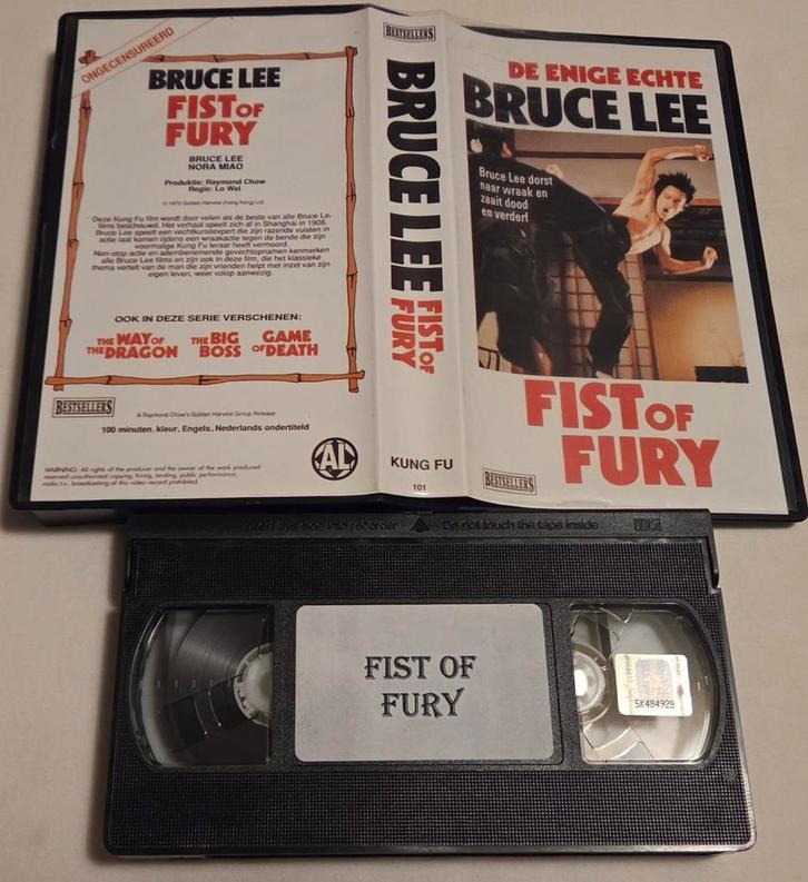 Bruce Lee Fist Of Fury VHS Actie/Kung-Fu, Cd's en Dvd's, VHS | Film, Gebruikt, Actie en Avontuur, Vanaf 16 jaar, Ophalen of Verzenden