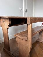 Antiek eiken houten schoolbank / schooltafel / lessenaar, Antiek en Kunst, Ophalen