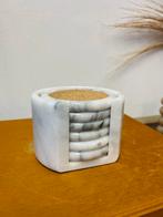 Prachtige Vintage carrara Marmeren Onderzetters met Houder, Ophalen of Verzenden, Zo goed als nieuw, Glas of Kopje