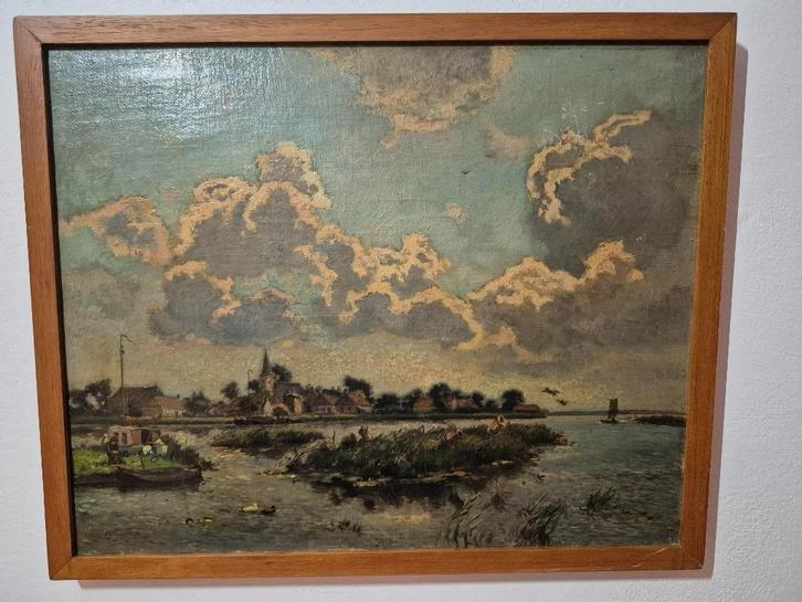 Gezicht op Eernewoude (Elsinga), Antiek en Kunst, Kunst | Schilderijen | Klassiek, Ophalen