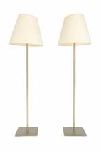 Moderne vloerlampen set – strak design, wit & metaal, Huis en Inrichting, Lampen | Vloerlampen, Ophalen, Gebruikt, 100 tot 150 cm