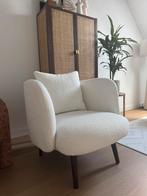 Teddy bouclé stoel fauteuil wit creme, Ophalen, Zo goed als nieuw