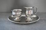 Vintage Alessi RVS Melk en suiker set met parelrand, Overige materialen, Verzenden, Overige typen, Zo goed als nieuw