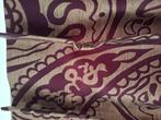 Over Gordijnen. Taupe en aubergine. Paisley motief.Zijdelook, Ophalen of Verzenden, Zo goed als nieuw, 200 cm of meer, 200 cm of meer