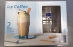 Cadeauset 2 Ijskoffie glazen met onderzetters en lepels, Ophalen of Verzenden, Nieuw, Overige typen