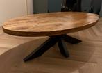 Salon tafel ovaal mango hout, Huis en Inrichting, Tafels | Salontafels, Ophalen, 50 tot 100 cm, Rond, Zo goed als nieuw